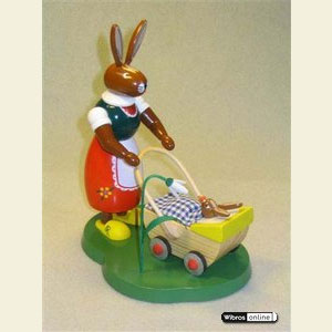 Small Figures & Ornaments Easter World Bunny with buggy - 20 cm / 8 inch