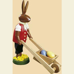 Small Figures & Ornaments Animals Rabbits Bunny with cart - 8 inch - 20 cm
