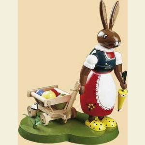 Small Figures & Ornaments Animals Rabbits Bunny with trolley - 8 inch - 20 cm