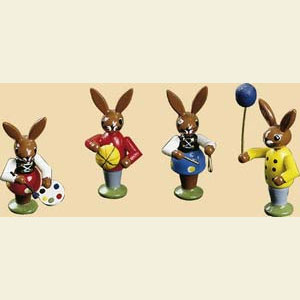 Kleine Figuren & Miniaturen Tiere Hasen Hasenkinder spielend - 5 cm