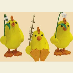 Kleine Figuren & Miniaturen Tiere K�ken K�kengruppe mit Blumen - 3-teilig - 13 cm