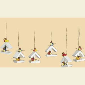 Kleine Figuren & Miniaturen Baumschmuck Sonstiger Baumschmuck Vogelhaus - 6-teilig - 4 cm