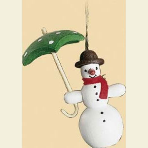 Kleine Figuren & Miniaturen Baumschmuck Schneem�nner Schneemann mit Schirm - 7 cm