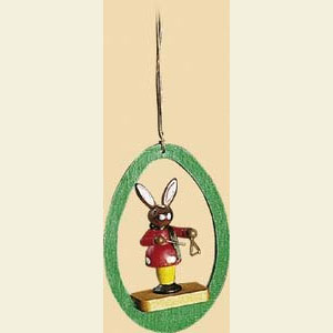 Kleine Figuren & Miniaturen Baumschmuck Sonstiger Baumschmuck Ei mit Hase und Triangel - 8,5 cm