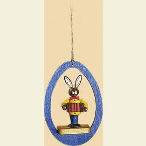 Kleine Figuren & Miniaturen Baumschmuck Sonstiger Baumschmuck Ei mit Hase und Harmonika - 8,5 cm