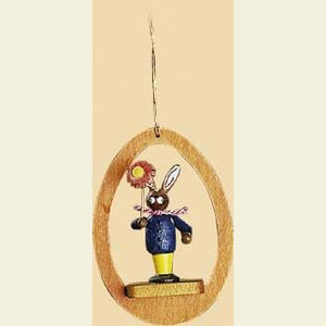 Small Figures & Ornaments Tree Ornaments Misc. Tree Ornaments Egg with Bunny and flower - 3 inch - 8,5 cm
