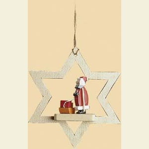 Small Figures & Ornaments Tree Ornaments Santa Claus Star and Santa Claus - 3 inch - 8 cm
