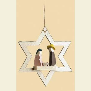 Kleine Figuren & Miniaturen Baumschmuck Sonstiger Baumschmuck Stern, Heilige Familie - 8 cm