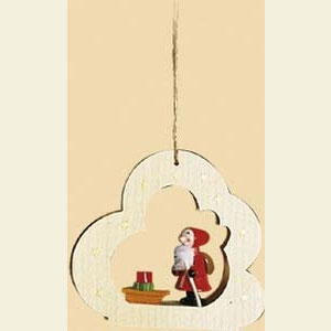 Kleine Figuren & Miniaturen Baumschmuck Weihnachtsmann Wolken - Nikolaus mit Schlitten - 9 cm