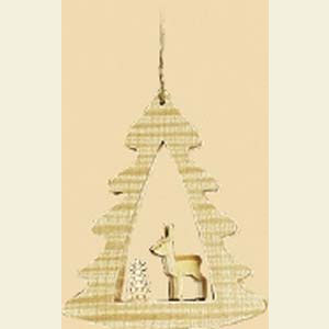 Small Figures & Ornaments Tree Ornaments Misc. Tree Ornaments Trees and Deer - 3 inch - 8,5 cm