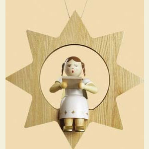 Small Figures & Ornaments Tree Ornaments Angel Ornaments Misc. Angels Star - Angel with book - 8 inch - 21 cm