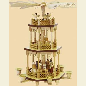 Weihnachtspyramiden 3-st�ckige Pyramiden 3- st�ckige Pyramide Christi Geburt - natur - 38 cm