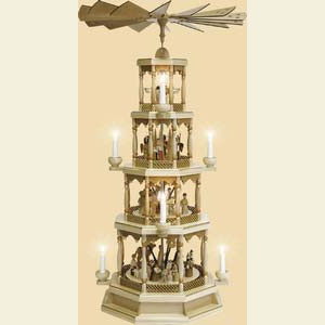 Weihnachtspyramiden 4-st�ckige Pyramiden 4- st�ckige Pyramide Christi Geburt - natur - 100 cm