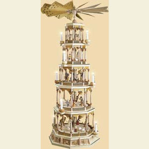 Weihnachtspyramiden 5-st�ckige Pyramiden 5- st�ckige Pyramide Christi Geburt - natur - 123 cm