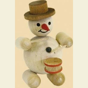 Kleine Figuren & Miniaturen alles Andere Schneemann natur mit Trommel - 9 cm