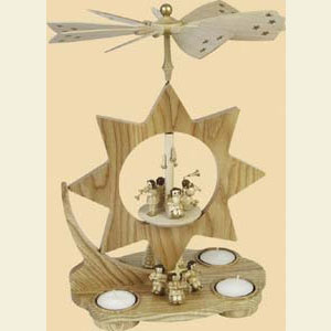 Weihnachtspyramiden 1-st�ckige Pyramiden 1- st�ckige Teelichtpyramide Engel - 30 cm