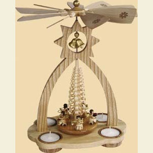 Weihnachtspyramiden 1-st�ckige Pyramiden 1- st�ckige Glockenpyramide Engel - 29 cm