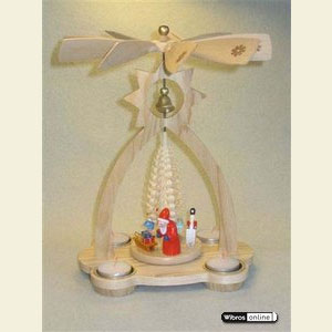 Weihnachtspyramiden 1-st�ckige Pyramiden Glockenpyramide f�r Teelichte - Bescherung - 35 cm