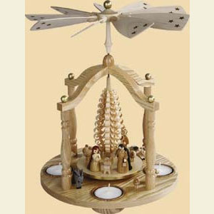 Christmas-Pyramids 1-tier Pyramids 1- tier Tealight-Pyramid Nativity Scene - 11 inch - 29 cm