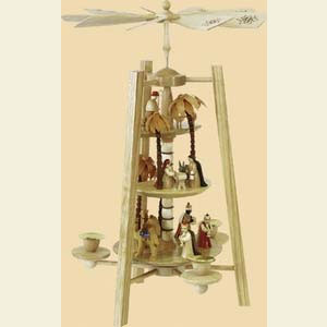 Weihnachtspyramiden 3-st�ckige Pyramiden 3- st�ckige Pyramide Christi Geburt - natur - 40 cm