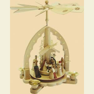 Weihnachtspyramiden 1-st�ckige Pyramiden 1- st�ckige Pyramide Christi Geburt hell - 27 cm