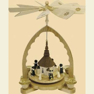 Christmas-Pyramids 1-tier Pyramids 1- tier Pyramid Seiffen church - 11 inch - 27 cm