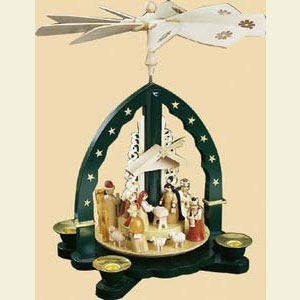 Christmas-Pyramids 1-tier Pyramids 1- tier Pyramid Nativity Scene green - 11 inch - 27 cm