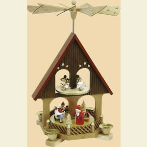 Weihnachtspyramiden 2-st�ckige Pyramiden 2- st�ckiges Pyramidenhaus Bescherung - 36 cm
