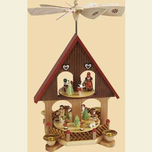 Christmas-Pyramids 2-tier Pyramids 2- tier Pyramid-house fairy tale - 14 inch - 36 cm