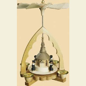 Christmas-Pyramids 1-tier Pyramids 1- tier Pyramid Seiffen church - 7 inch - 19 cm