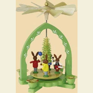 Weihnachtspyramiden 1-st�ckige Pyramiden 1- st�ckige Pyramide Hasenkinder - 19 cm