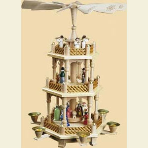Weihnachtspyramiden 3-st�ckige Pyramiden 3- st�ckige Pyramide Christi Geburt bunt - 40 cm