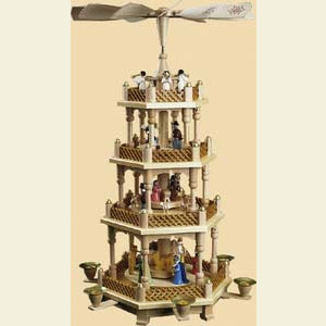 Weihnachtspyramiden 4-st�ckige Pyramiden 4- st�ckige Pyramide Christi Geburt bunt - 54 cm