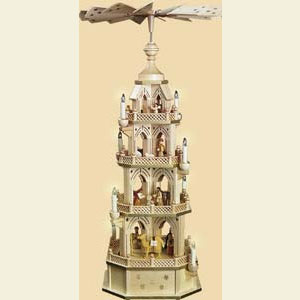 Christmas-Pyramids 4-tier Pyramids 4- tier Gothic Pyramid - 35 inch - 90 cm
