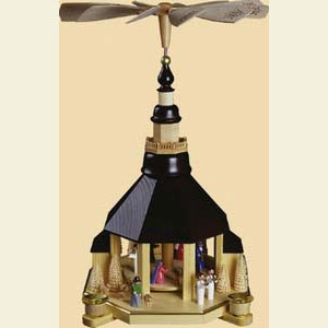 Christmas-Pyramids 1-tier Pyramids 1- tier Pyramid Nativity Scene painted - 19 inch - 47 cm