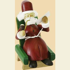 R�ucherm�nner Weihnachtsm�nner R�ucherm�nnchen Weihnachtsmann im Sessel - 13 cm