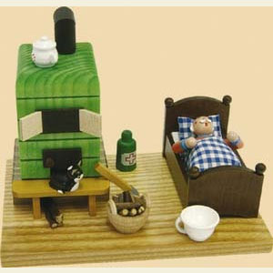 R�ucherm�nner Sonstige Figuren R�ucherm�nnchen Opa schl�ft am Ofen - 11 cm