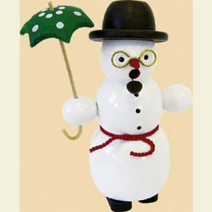 R�ucherm�nner Schneem�nner R�ucherm�nnchen Schneemann mit Schirm - 12 cm