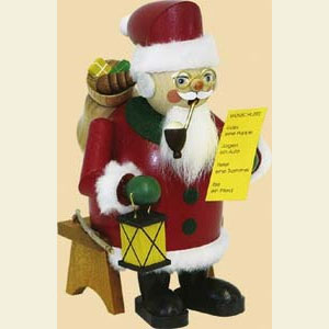 R�ucherm�nner Weihnachtsm�nner R�ucherm�nnchen Weihnachtsmann mit Wunschzettel - sitzend - 16 cm