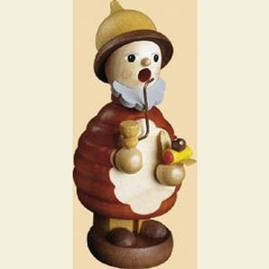 R�ucherm�nner Sonstige Figuren R�ucherm�nnchen Waldwichtel mit Vogel gelb - 10 cm