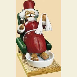 R�ucherm�nner Weihnachtsm�nner R�ucherm�nnchen Weihnachtsmann mit Fu�bad - 15 cm
