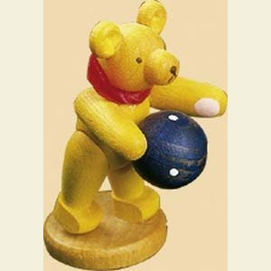 Small Figures & Ornaments Animals Bears Toybear yellow - blue Ball - 2 inch - 5,5 cm