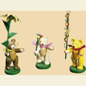 Kleine Figuren & Miniaturen Tiere B�ren Gratulantenb�r mit Blumenranke - 11 cm