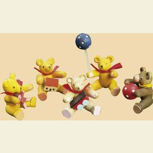 Small Figures & Ornaments Animals Bears Toybear sitting - Train - 2 inch - 4 cm
