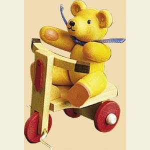 Small Figures & Ornaments Animals Bears Bear - with Tricycle - 2 inch - 6 cm