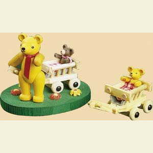 Kleine Figuren & Miniaturen Tiere B�ren B�r im Handwagen - 4,5 cm