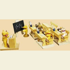 Small Figures & Ornaments Animals Bears Bench - 2 inch - 5,5 cm