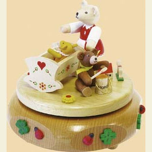 Music Boxes Misc. Motifs Music Box Bear cradle - 5 inch - 12 cm