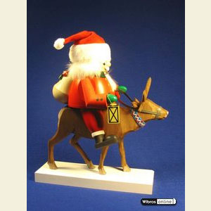 Nu�knacker Weihnachtsm�nner Nussknacker Santa auf Rentier - 26 cm