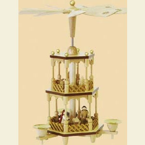 Weihnachtspyramiden 2-st�ckige Pyramiden 2- st�ckige Pyramide Christi Geburt natur - 30 cm